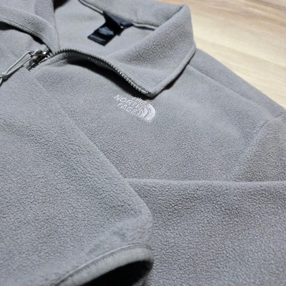 The North Face Fleece Jacket Mens XXL Grey Full Zip T164 RT066 Outdoor Hiking